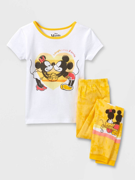 Image for Kids Girl Graphic Printed Sleepwear Set,White/Yellow