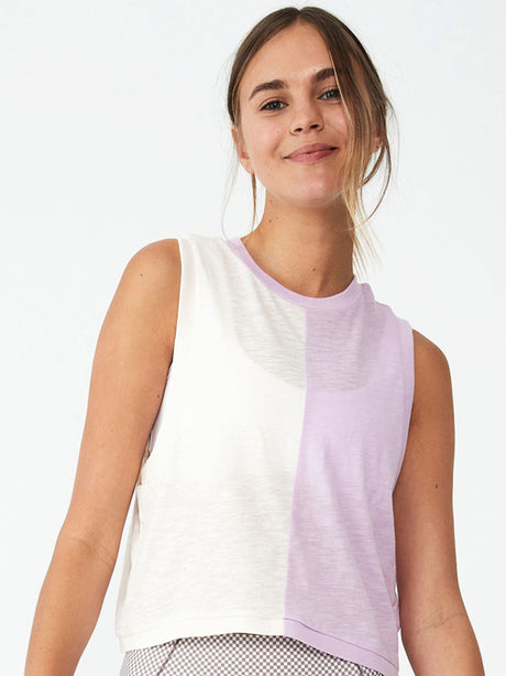 Image for Women's ColorBlock Sport Top,White/Purple