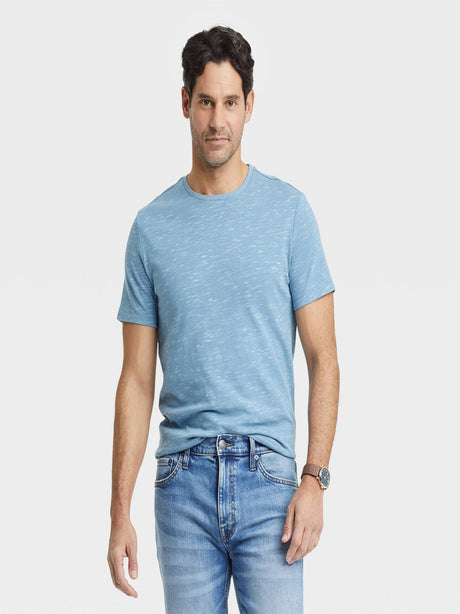 Image for Men's Textured Novelty T-Shirt,Blue