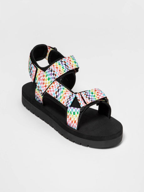 Image for Women's Checkered Sandals,Multi