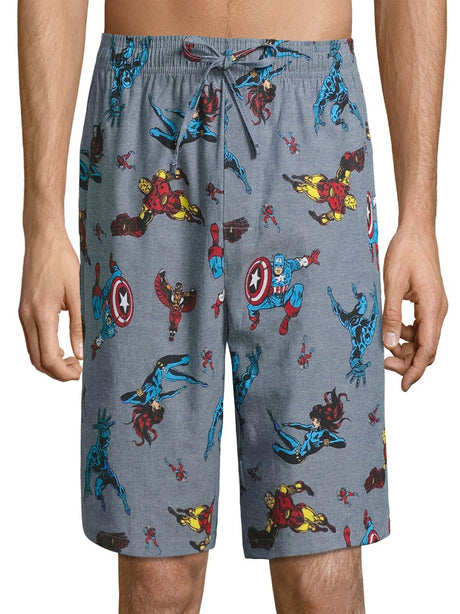 Image for Men's Graphic Printed Pajama Shorts,Grey
