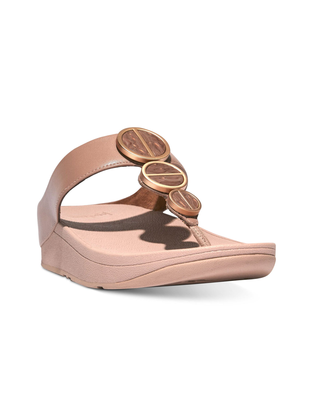 Image for Women's Faux Leather Platform Thong Sandals,Nude Pink