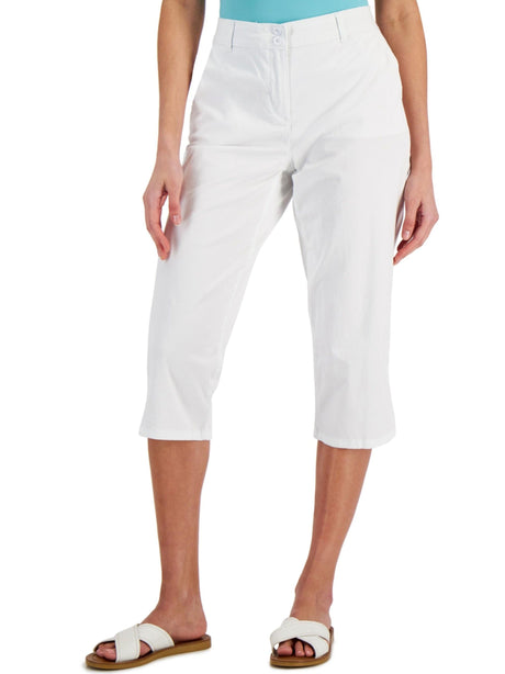 Image for Women's Comfort-Waist Capri Pant,White