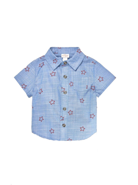Image for Kids Boy Chambray Printed T-Shirt,Blue