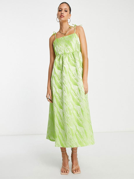 Image for Women's Jacquard Cami Maxi Dress,Lime Green