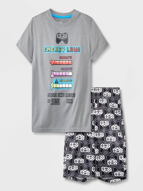 Image for Kids Boy 2pc Gamer Sleepwear Set,Grey