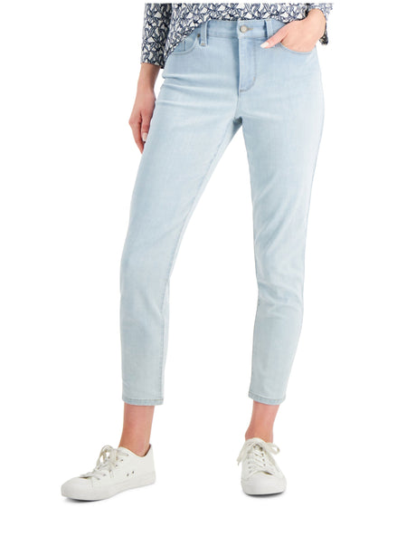 Image for Women's Tummy Control Skinny Ankle Jeans,Light Blue