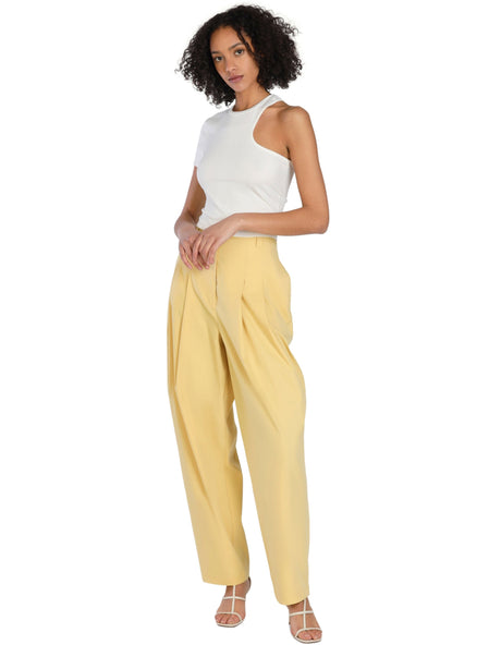 Image for Women's Pleated Wide-Leg Relaxed Pant,Yellow