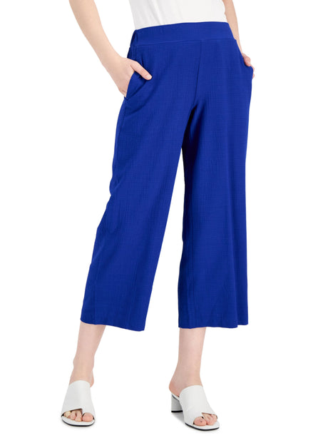 Image for Women's Cropped Wide Legs Pant,Blue