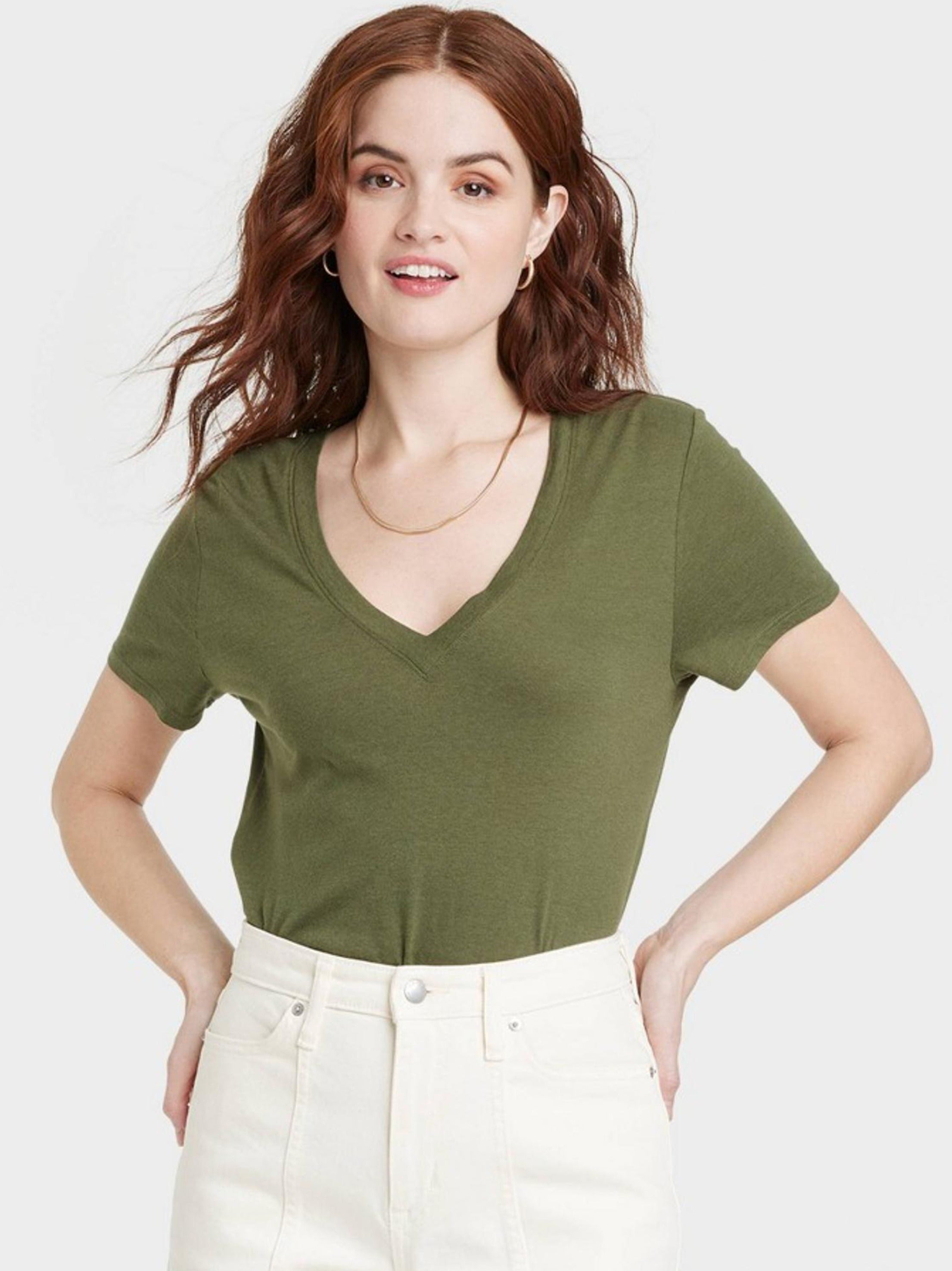 All in Motion Women's Supima Cotton Cropped Short Sleeve Top