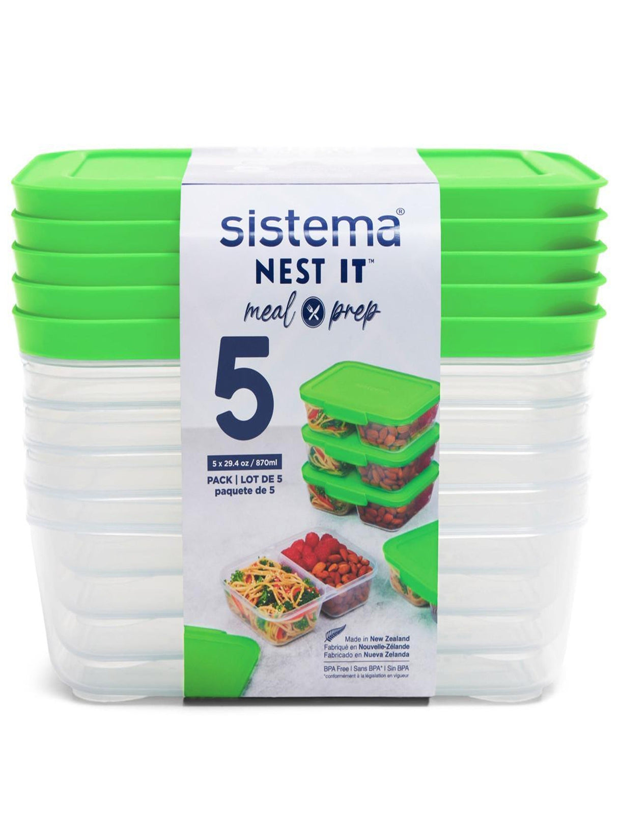 Image for Meal Preparation Containers, Set Of 5