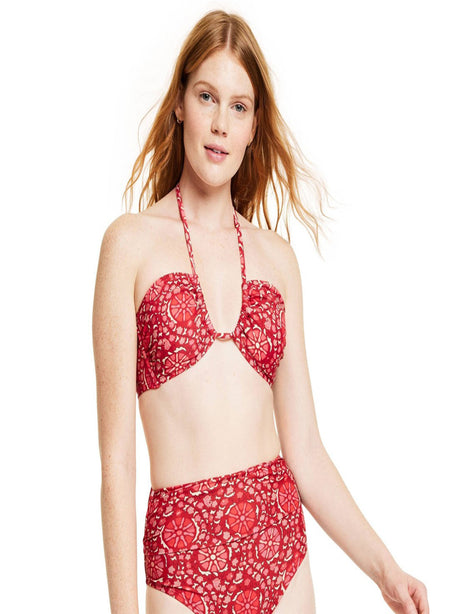 Image for Women's Floral Printed Halter Bikini Top,Multi