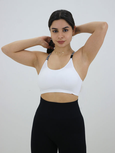 Image for Women's Back LACE Sports Bra,White
