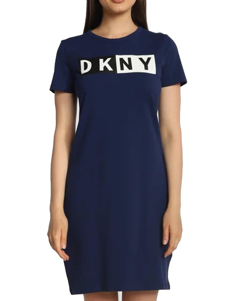 Image for Women's Brand Logo Printed Dress,Navy