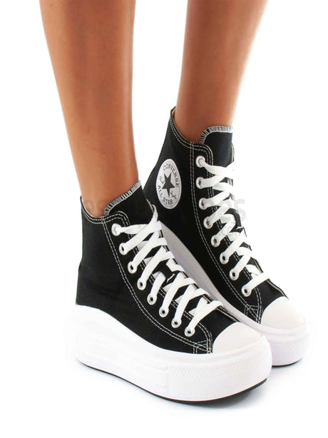 Image for Women's Fabric High Casual Shoes,Black/White