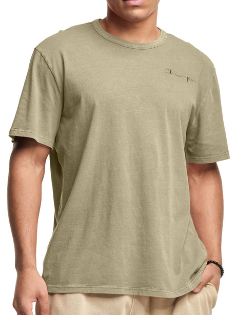 Image for Men's Brand Logo Embroidered T-Shirt,Beige