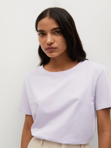Image for Women's Plain Solid T-Shirt,Light Purple
