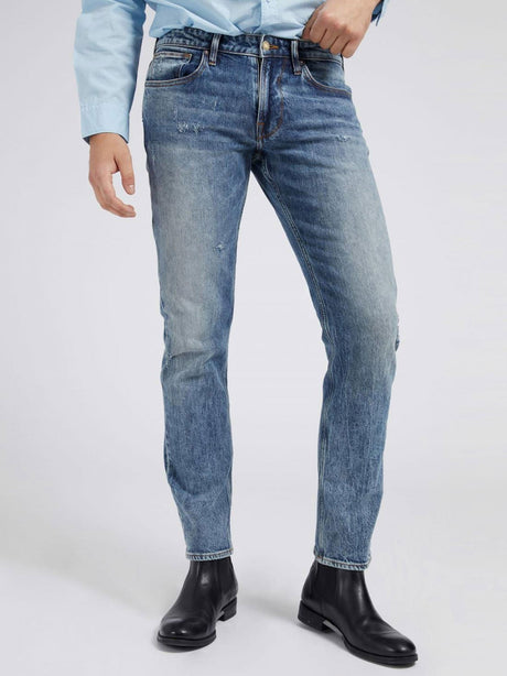Image for Men's Slim Tapered  Washed Jeans,Blue