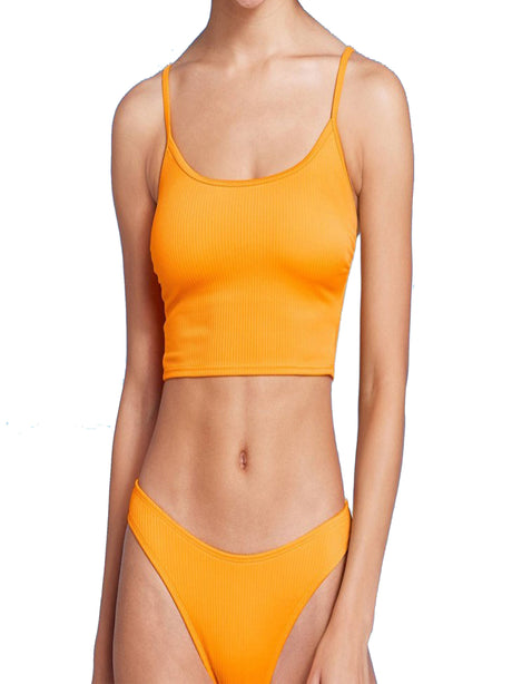 Image for Women's Ribbed Swimwear Top,Orange