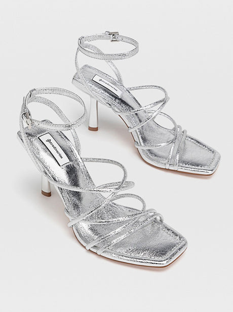 Image for Women's Brilliant Mettalic Sandals,Silver