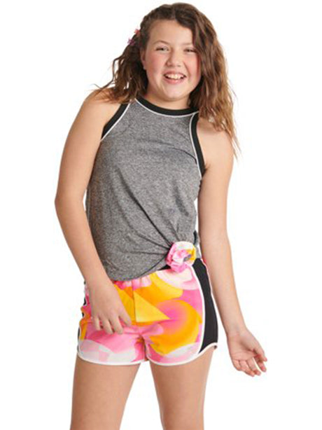 Image for Kids Girl Back Brand Logo Printed Tank Top,Grey