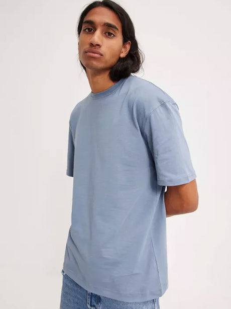 Image for Men's Plain Solid Relaxed Fit T-Shirt,Blue