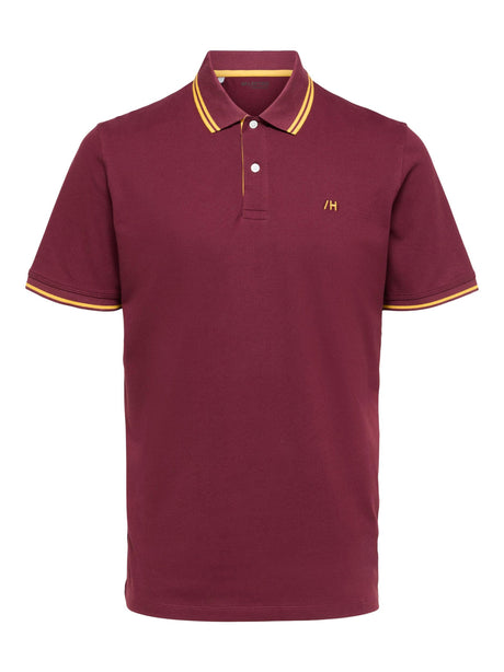 Image for Men's Brand Logo Embroidered Polo Shirt,Burgundy