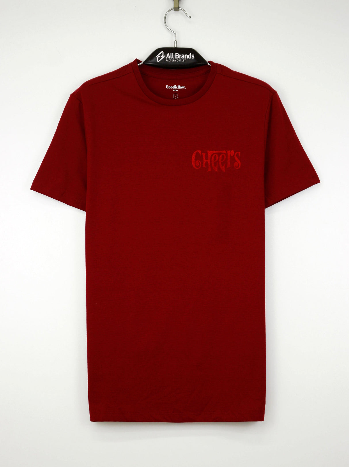 Image for Men's Chest Graphic Printed Top,Burgundy