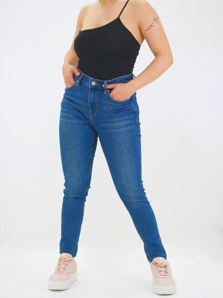 Image for Women's Plain Skinny Jeans,Navy