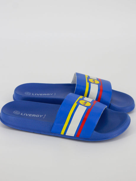 Image for Men's Striped Slide Slippers,Blue