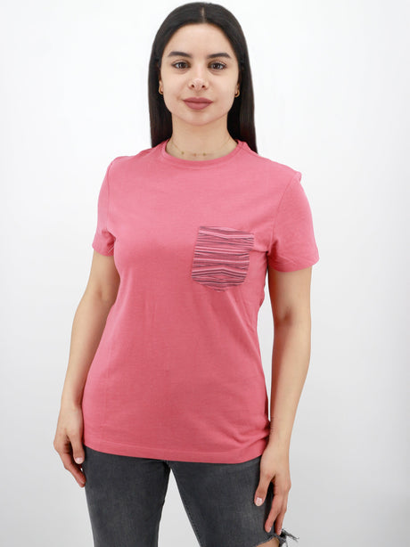 Image for Women's Graphic Printed Side Pocket Top,Pink