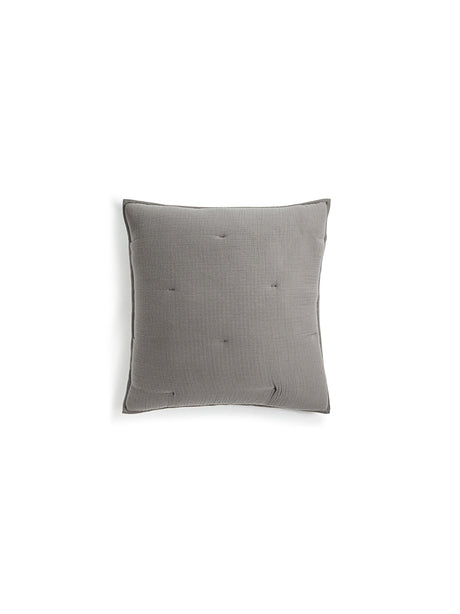 Image for Textured Gauze Sham Charcoal Pillow Cover