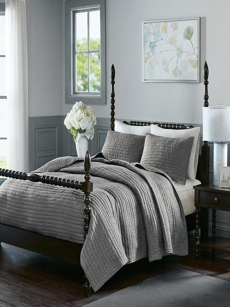 Image for Serene Cotton Hand Quilted Coverlet Set, King Size