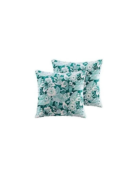 Image for Green Floral Decorative Pillow, Set Of 2