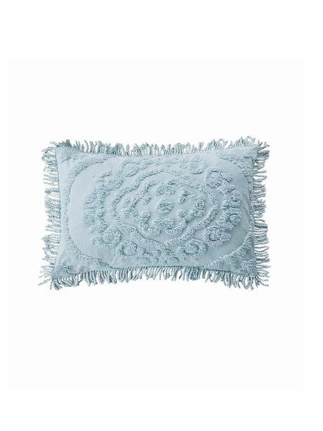 Image for Tufted Medallion Chenille Standard Pillow Sham, Blue