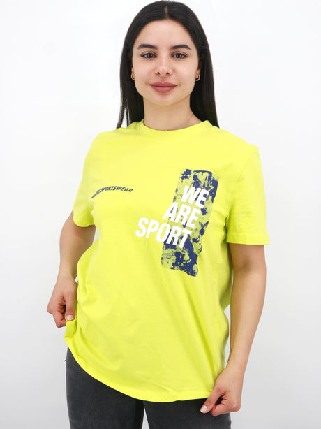 Image for Women's Graphic Printed Sport Top,Yellow