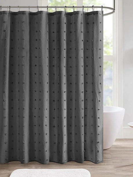 Image for Brooklyn Cotton Jacquard Pom Pom Shower Curtain