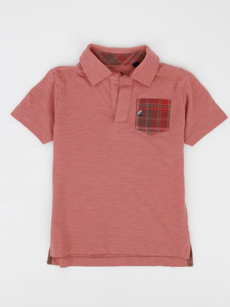 Image for Kids Boy Side Pocket Polo Shirt,Peach