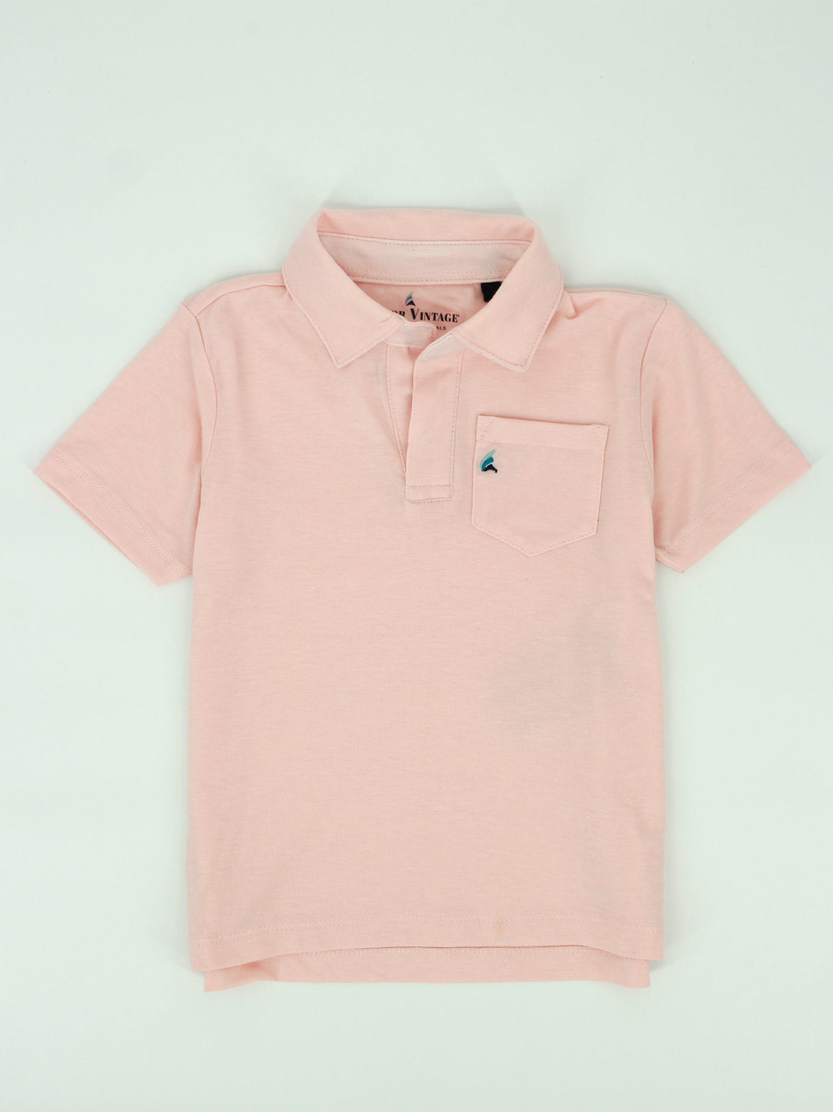 Image for Kids Boy Side Pocket Brand Logo Embroidered Polo Shirt,Light Pink