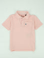 Image for Kids Boy Side Pocket Brand Logo Embroidered Polo Shirt,Light Pink