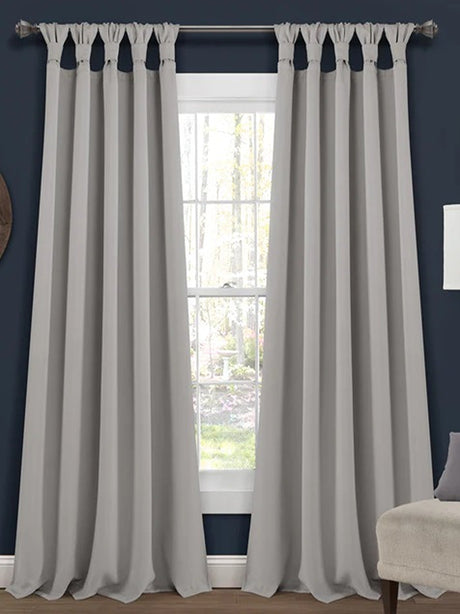 Image for Insulated Knotted Tab Top Blackout Window Curtain