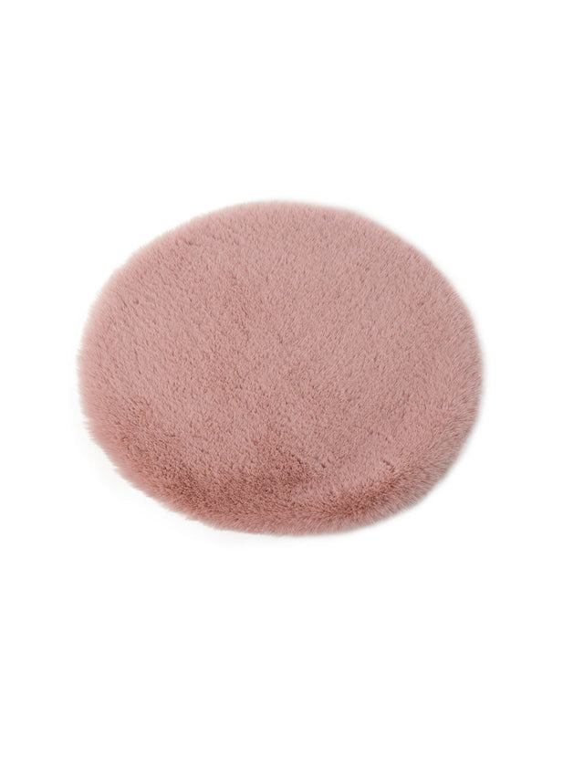 Image for Faux Fur Chair Seat Cushion In Old Rose