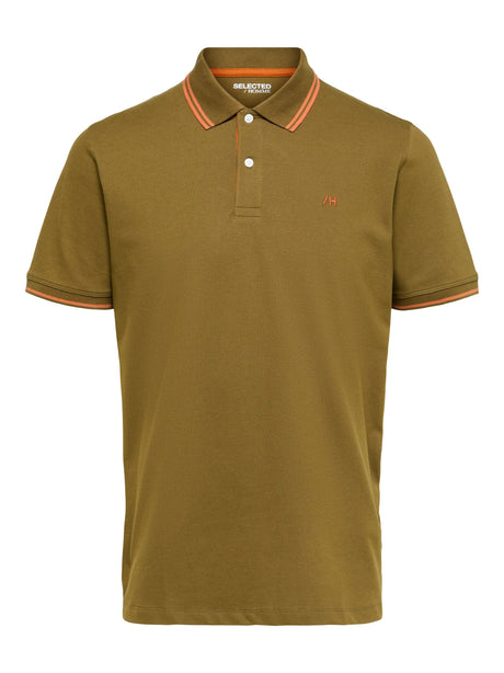 Image for Men's Brand Logo Embroidered Polo Shirt,Olive