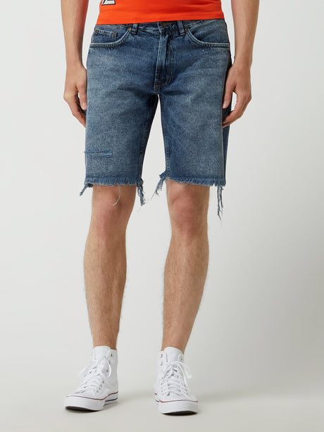 Image for Men's Little Ripped Denim Short,Dark Blue