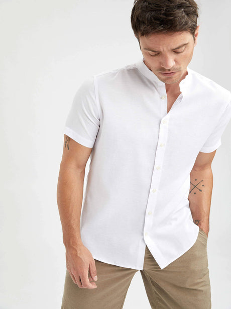 Image for Men's Plain Solid Casual Shirt,White