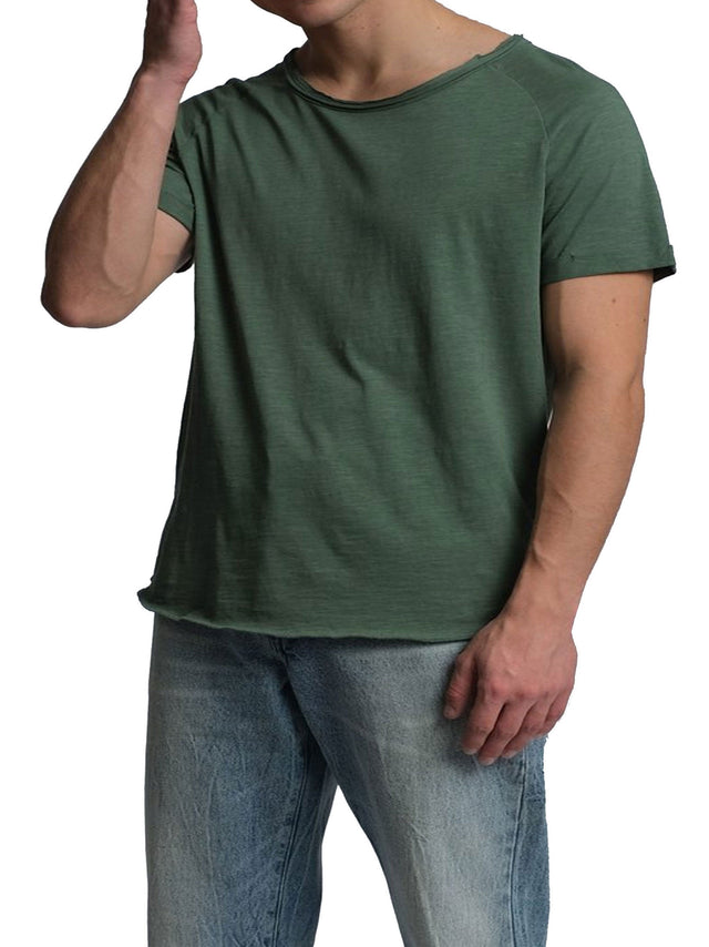 Image for Men's Plain Solid T-Shirt,Olive