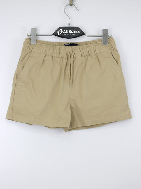 Image for Men's Plain Solid Mini Pull On Short,Beige