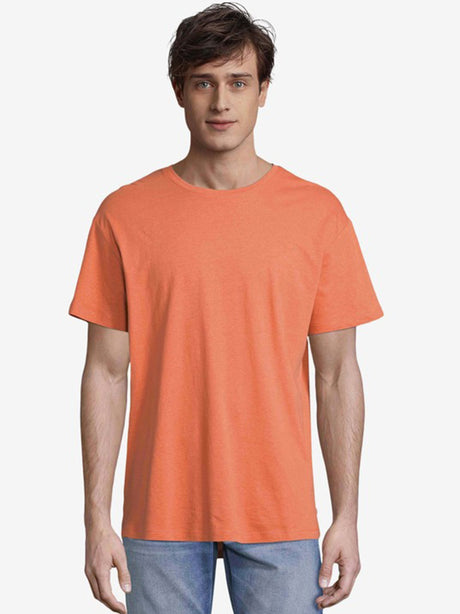 Image for Men's Plain Solid Relaxed Fit T-Shirt,Orange
