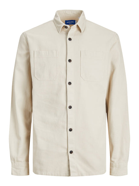 Image for Men's 2 Side Pockets Ribbed Shirt,Beige