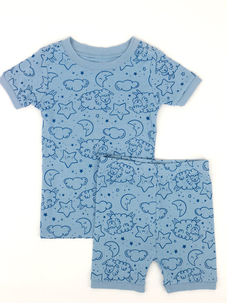 Image for Kids Boy Graphic Printed 2 Pieces Sleepwear Set,Light Blue